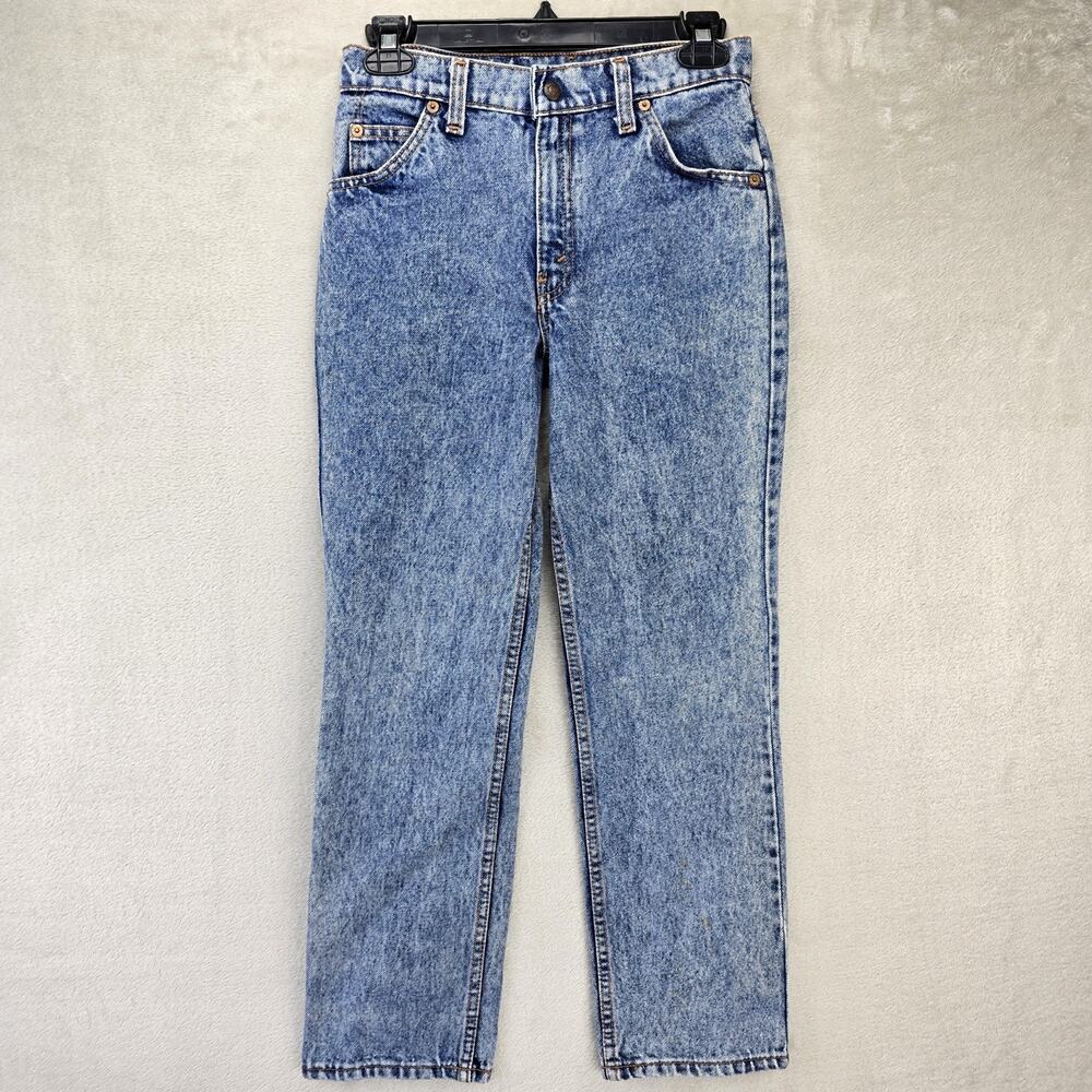 Vintage 80s Levi's 505 Jeans Women's 14 (Fits 26x26)‎ Blue Acid Wash Denim